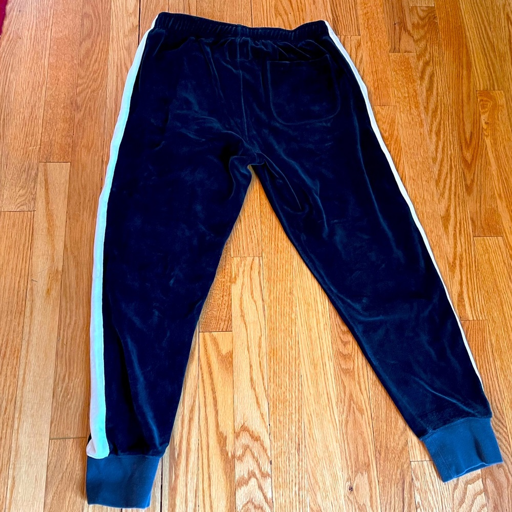 Todd Synder Color Block Velour Lounge Jogger Sweatpants, Medium, Navy Blue